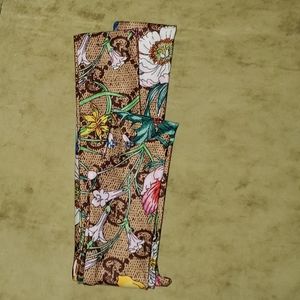 GG floral skinny scarf